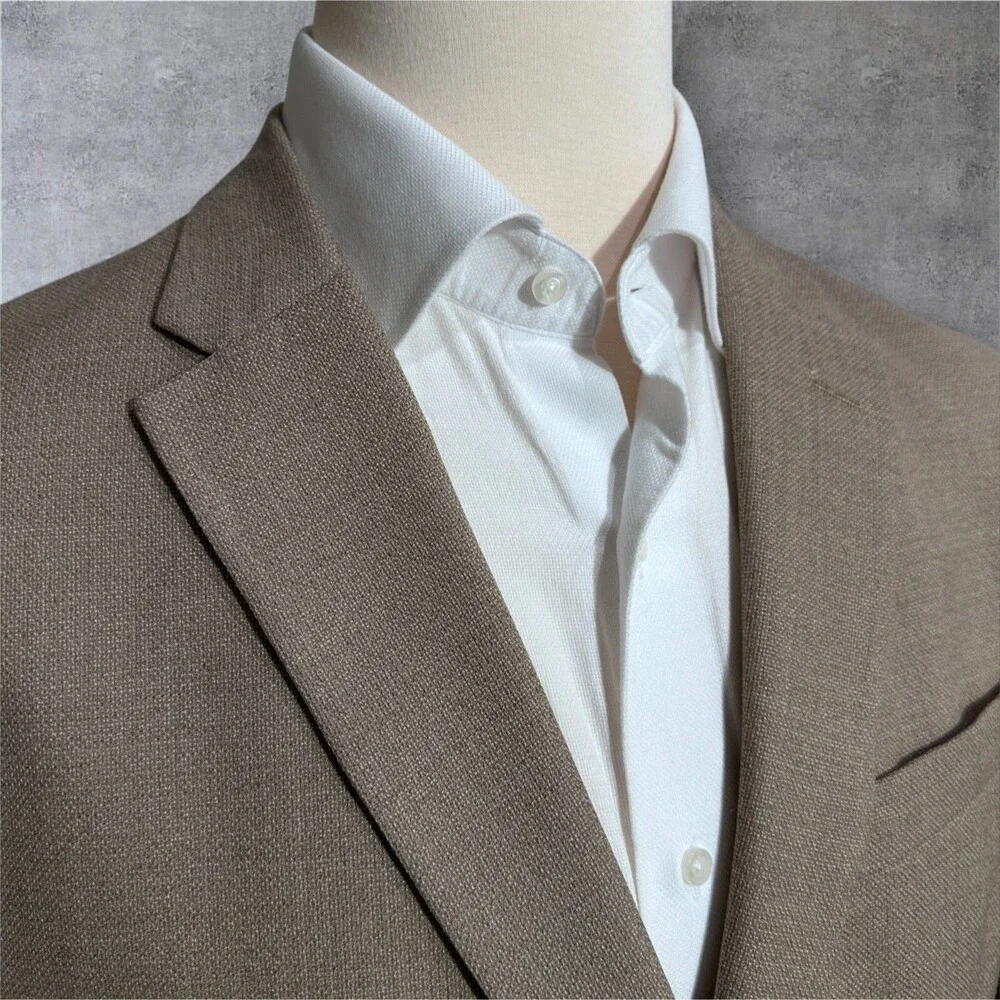 TOMMY HILFIGER Men’s Blazer Sport Coat 2-Button Jacket 44R Tan Beige Wool Blend